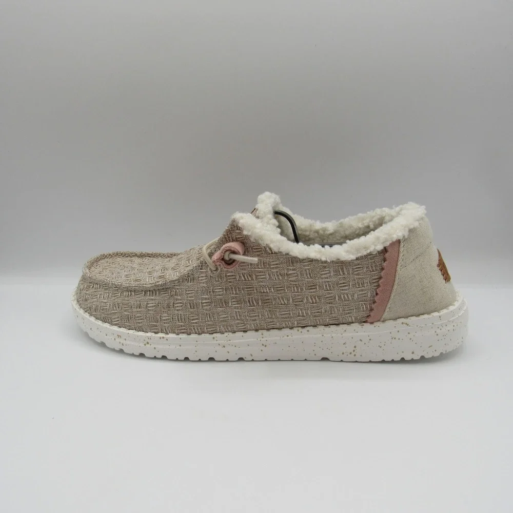 Hey Dude Wendy Warmth Loafers Women Size 10 Natural‎ Faux Fur Lined